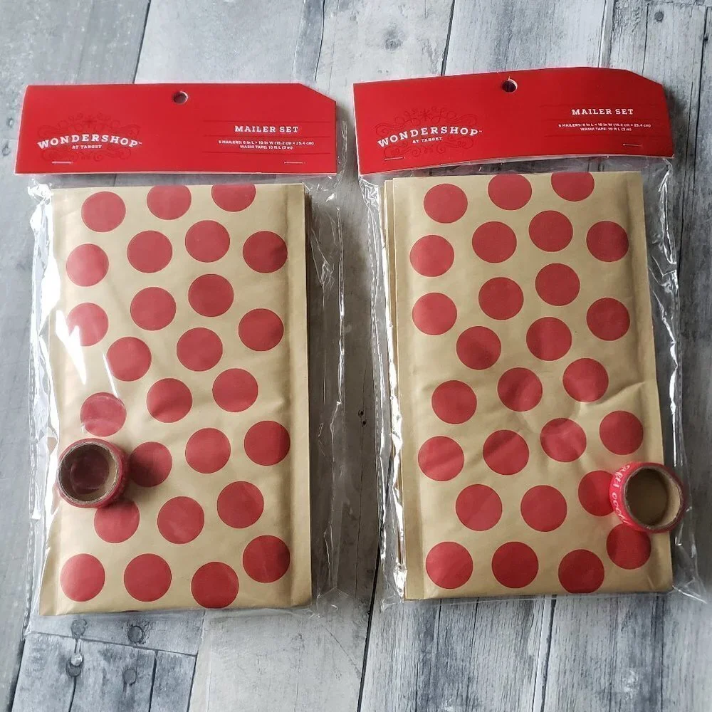 NWT – (set of 2) Wondershop 6x10 inch Craft Polka Dot Bubble Mailer 10 total